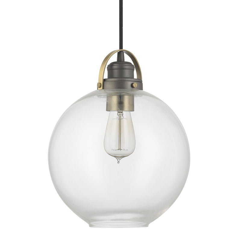 Capital Lighting 4641GA-136 One Light Pendant, Graphite and Aged Brass