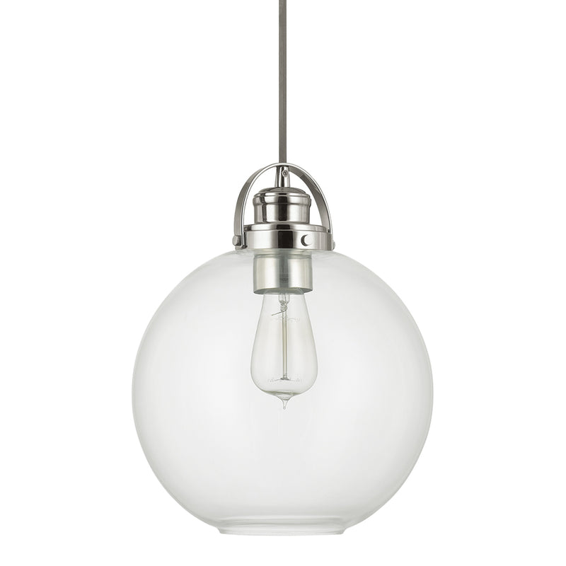 Capital Lighting 4641PN-136 One Light Pendant, Polished Nickel