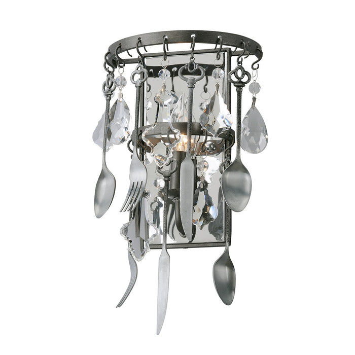 Troy Lighting B3801 One Light Wall Sconce, Graphite W Antique Pewter Flat