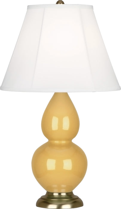 Robert Abbey SU10 One Light Accent Lamp, Sunset Yellow Glazed Ceramic w/Antique Brass