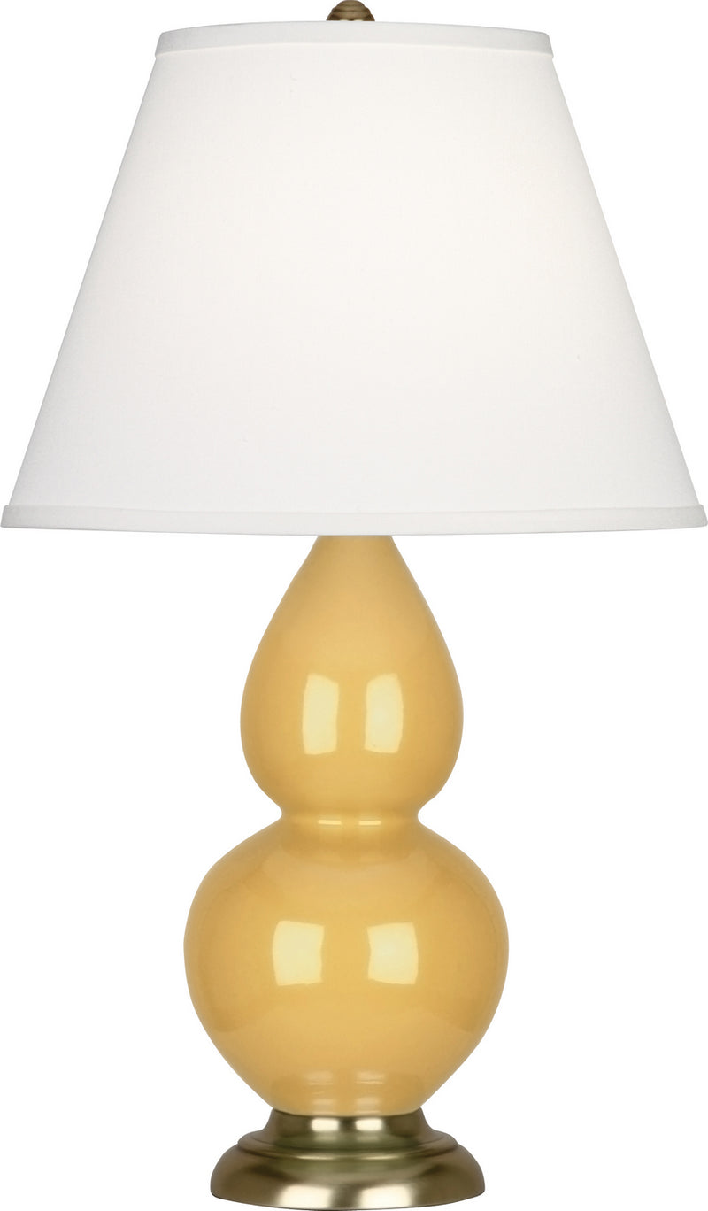 Robert Abbey SU10X One Light Accent Lamp, Sunset Yellow Glazed Ceramic w/Antique Brassed