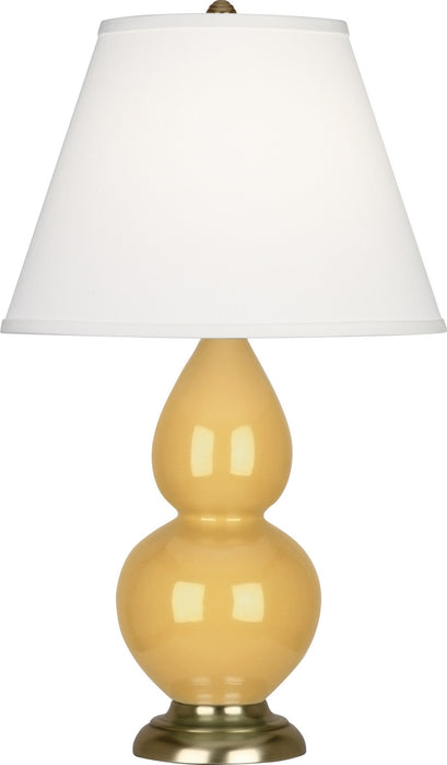 Robert Abbey SU10X One Light Accent Lamp, Sunset Yellow Glazed Ceramic w/Antique Brassed