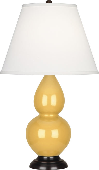 Robert Abbey SU11X One Light Accent Lamp, Sunset Yellow Glazed Ceramic w/Deep Patina Bronzeed
