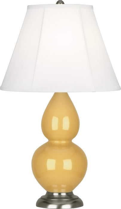 Robert Abbey SU12 One Light Accent Lamp, Sunset Yellow Glazed Ceramic w/Antique Silver