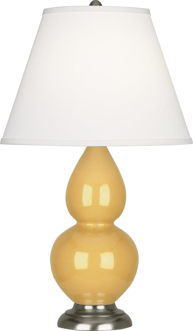 Robert Abbey SU12X One Light Accent Lamp, Sunset Yellow Glazed Ceramic w/Antique Silvered