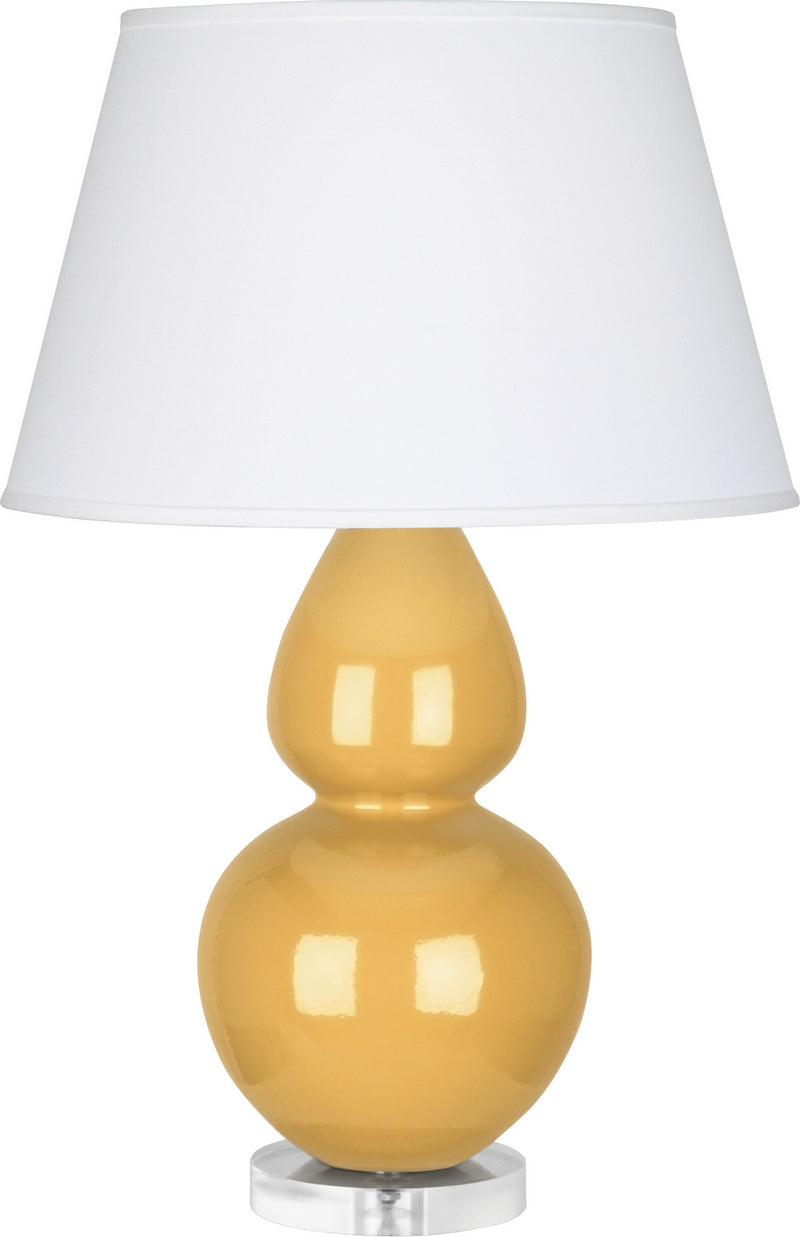 Robert Abbey SU23X One Light Table Lamp, Sunset Yellow Glazed Ceramic w/Lucite