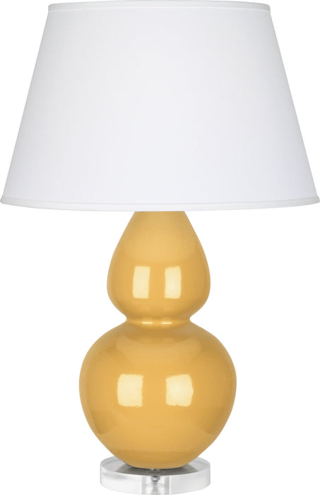 Robert Abbey SU23X One Light Table Lamp, Sunset Yellow Glazed Ceramic w/Lucite