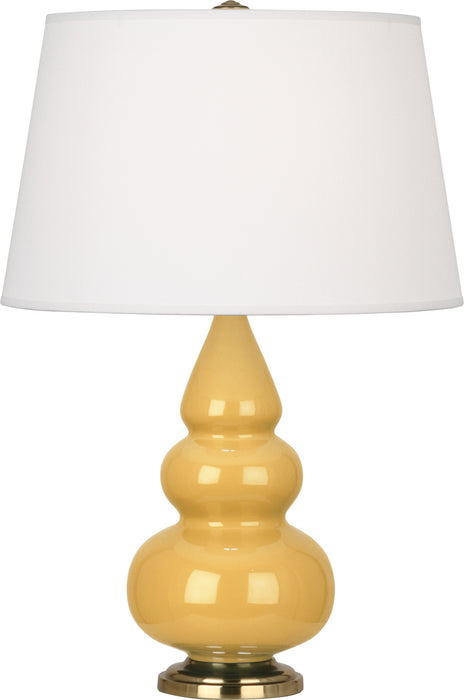 Robert Abbey SU30X One Light Accent Lamp, Sunset Yellow Glazed Ceramic w/Antique Brassed
