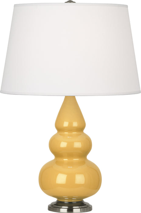 Robert Abbey SU32X One Light Accent Lamp, Sunset Yellow Glazed Ceramic w/Antique Silvered