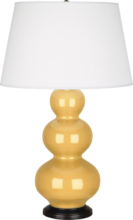 Robert Abbey SU41X One Light Table Lamp, Sunset Yellow Glazed Ceramic w/Deep Patina Bronzeed