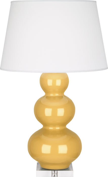 Robert Abbey SU43X One Light Table Lamp, Sunset Yellow Glazed Ceramic w/Lucite