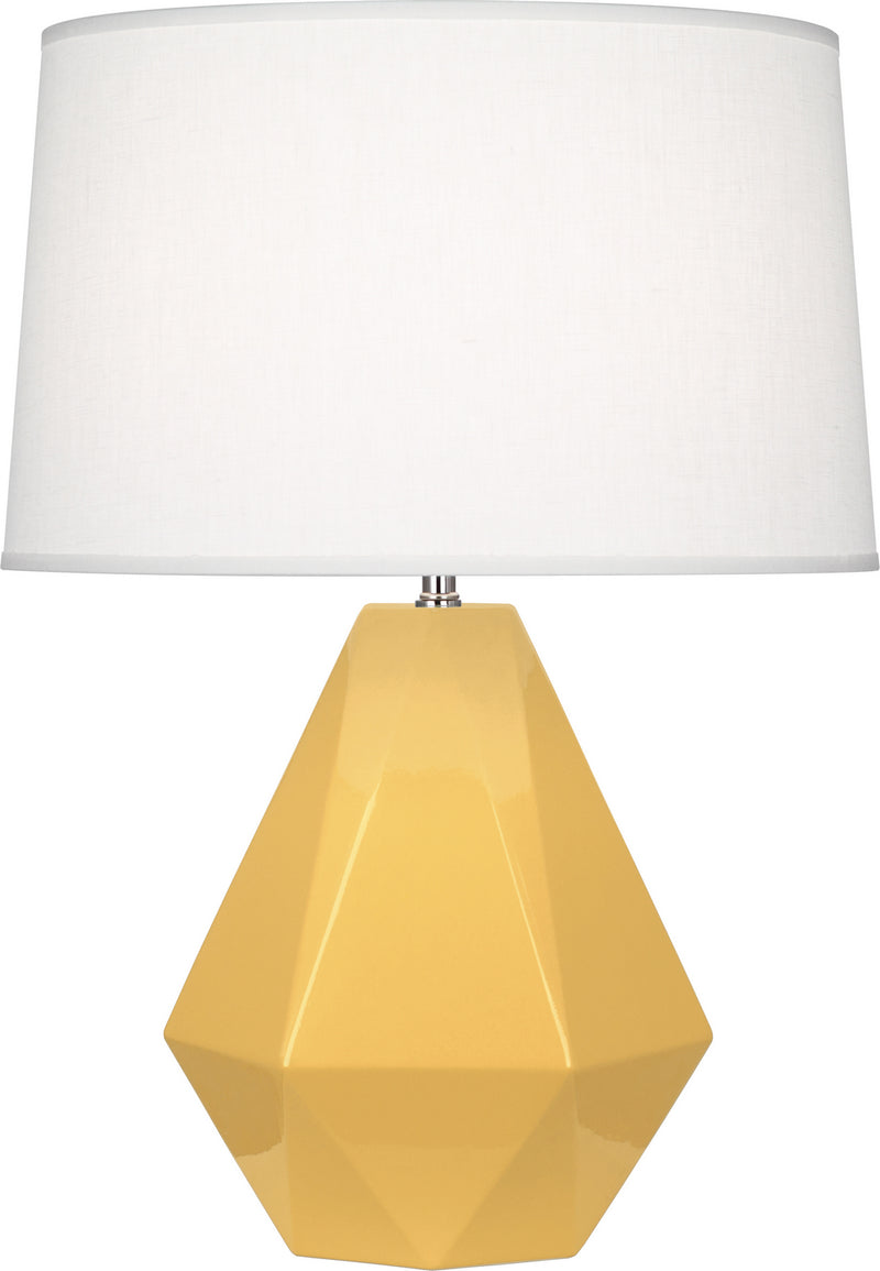 Robert Abbey SU930 One Light Table Lamp, Sunset Yellow Glazed Ceramic