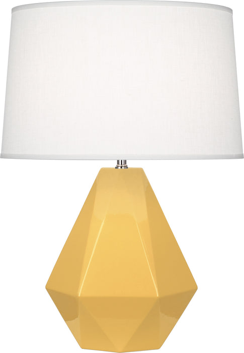 Robert Abbey SU930 One Light Table Lamp, Sunset Yellow Glazed Ceramic