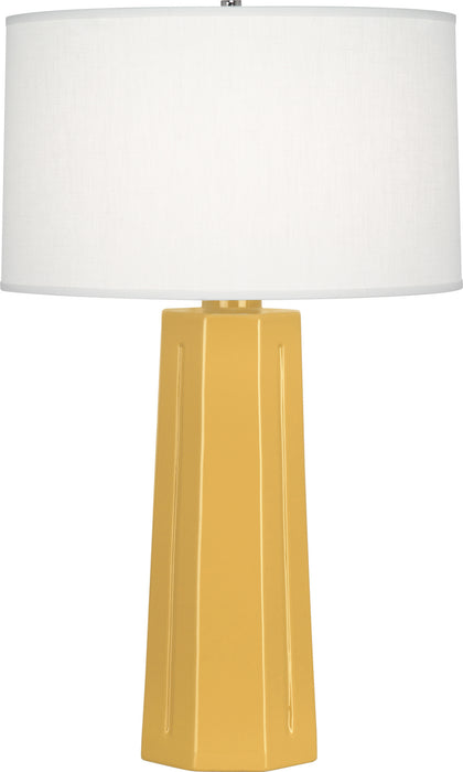 Robert Abbey SU960 One Light Table Lamp, Sunset Yellow Glazed Ceramic