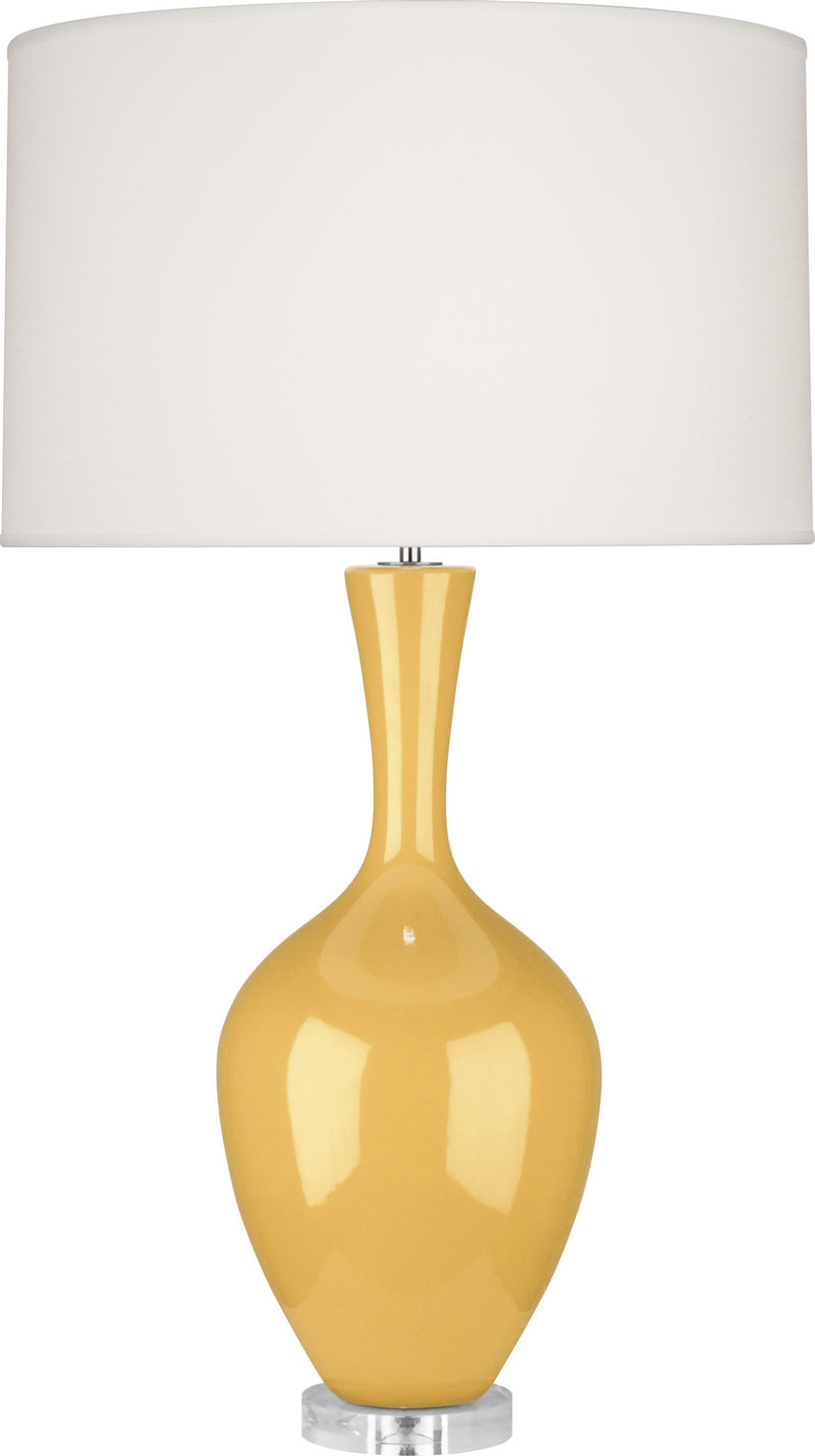 Robert Abbey SU980 One Light Table Lamp, Sunset Yellow Glazed Ceramic