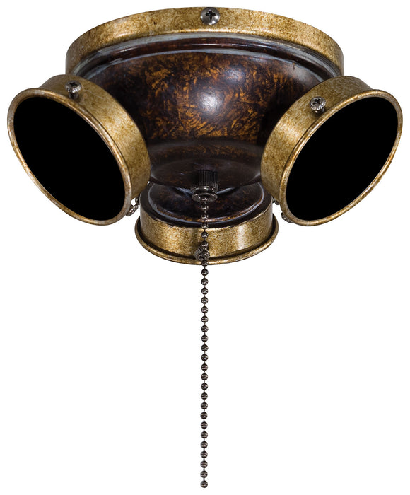 Minka Aire K35-MCG Three Light Fan Light Kit, Mottled Copper W/ Gold Highlights