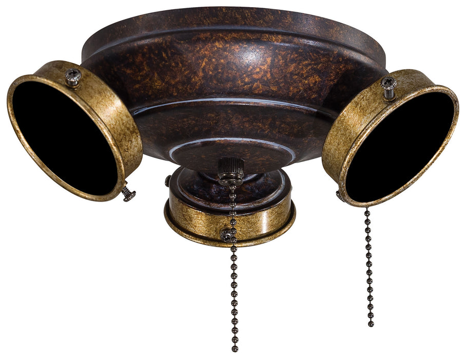 Minka Aire K9614-MCG Three Light Fan Light Kit, Mottled Copper W/ Gold Highlights
