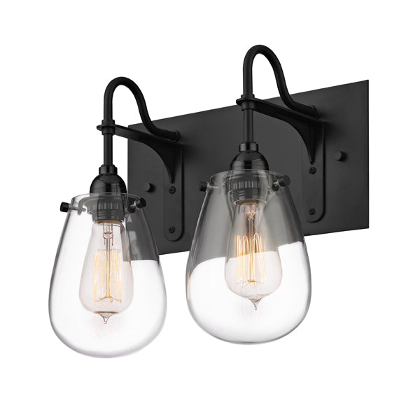 Sonneman 4287.25 Two Light Bath Bar, Satin Black