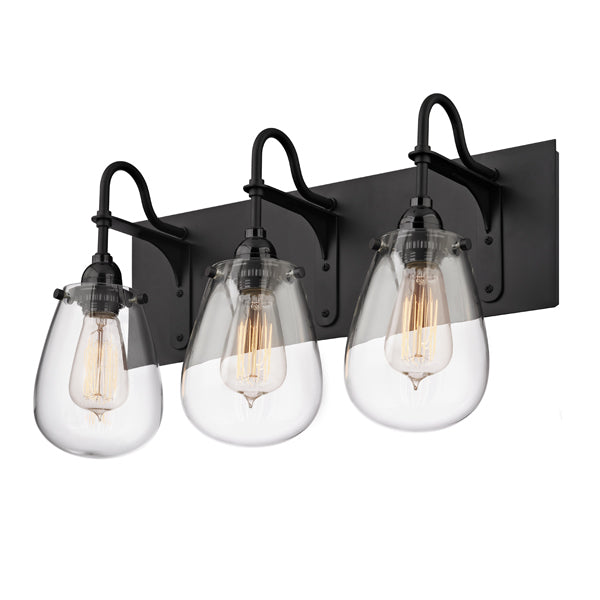 Sonneman 4288.25 Three Light Bath Bar, Satin Black