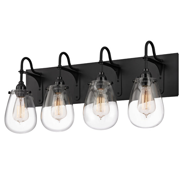 Sonneman 4289.25 Four Light Bath Bar, Satin Black
