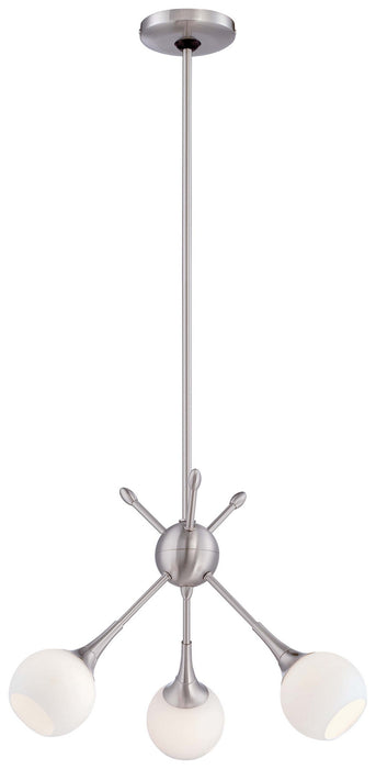George Kovacs P1803-084 Three Light Mini Chandelier, Brushed Nickel