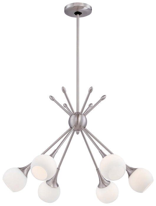 George Kovacs P1806-084 Six Light Chandelier, Brushed Nickel