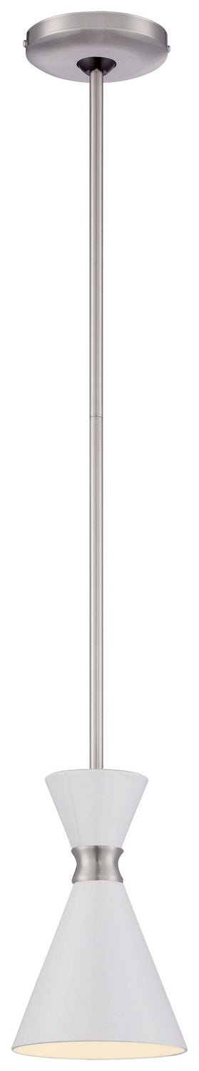 George Kovacs P1821-44F One Light Mini Pendant, Glitter Gloss White