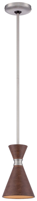 George Kovacs P1821-651 One Light Mini Pendant, Distressed Koa