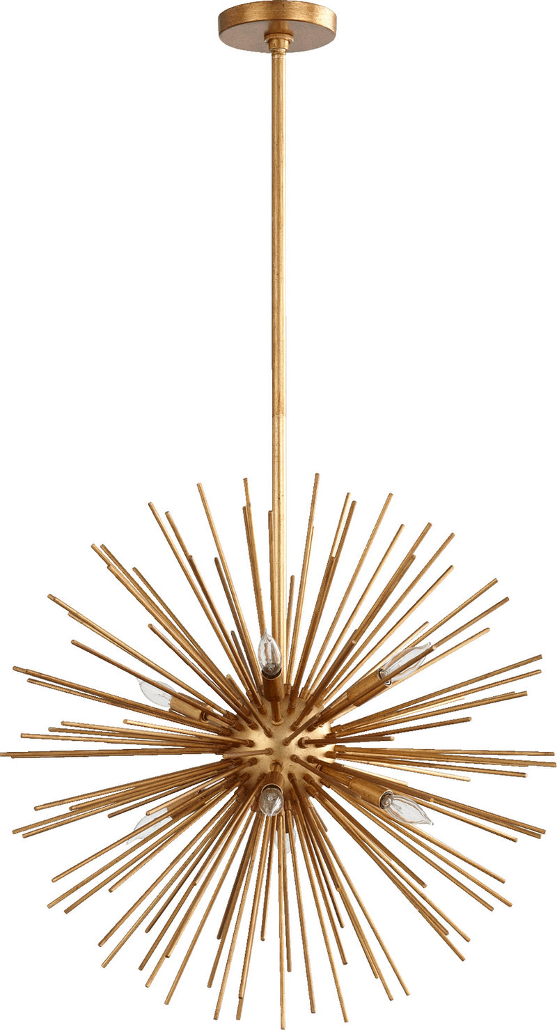 Quorum 600-8-74 Eight Light Pendant, Gold Leaf
