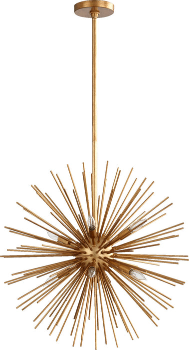 Quorum 600-8-74 Eight Light Pendant, Gold Leaf