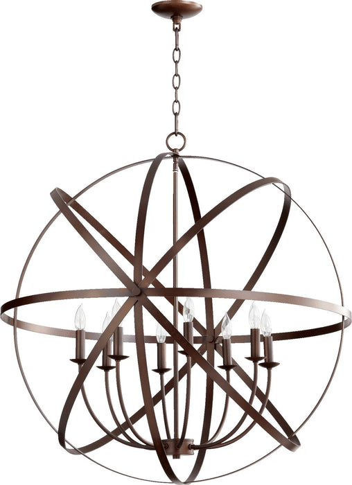 Quorum 6009-8-86 Eight Light Chandelier, Oiled Bronze