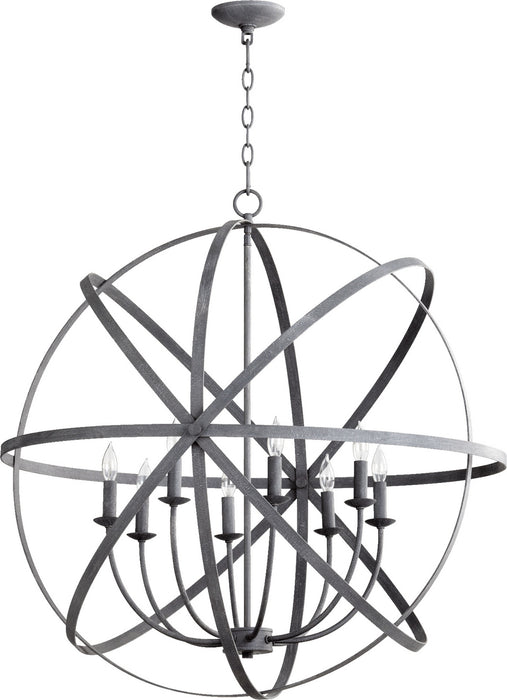 Quorum 6009-8-17 Eight Light Chandelier, Zinc