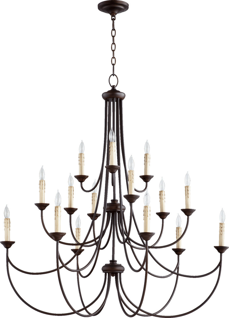 Quorum 6250-15-86 15 Light Chandelier, Oiled Bronze