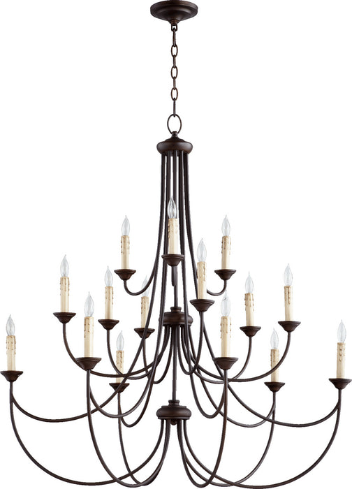 Quorum 6250-15-86 15 Light Chandelier, Oiled Bronze