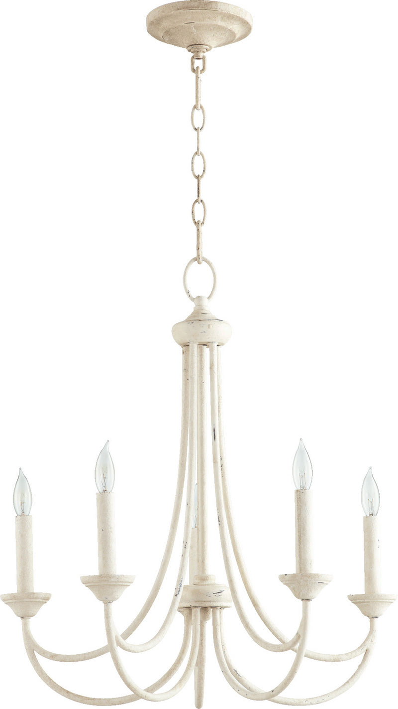 Quorum 6250-5-70 Five Light Chandelier, Persian White
