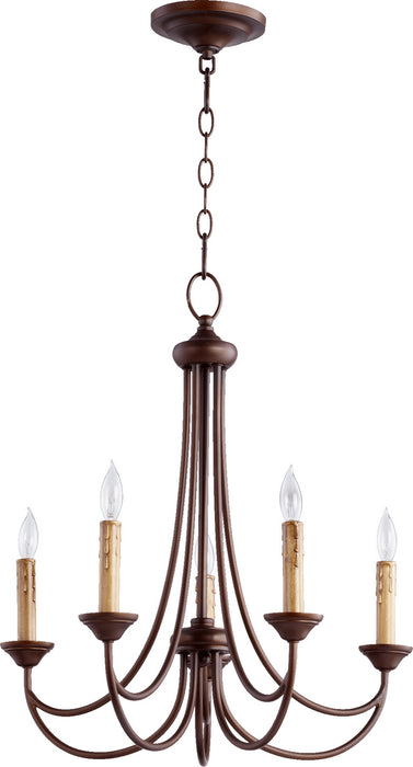 Quorum 6250-5-86 Five Light Chandelier, Oiled Bronze