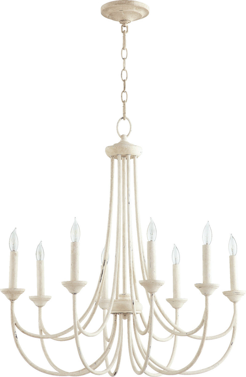 Quorum 6250-8-70 Eight Light Chandelier, Persian White (Open Box - Final Sale)