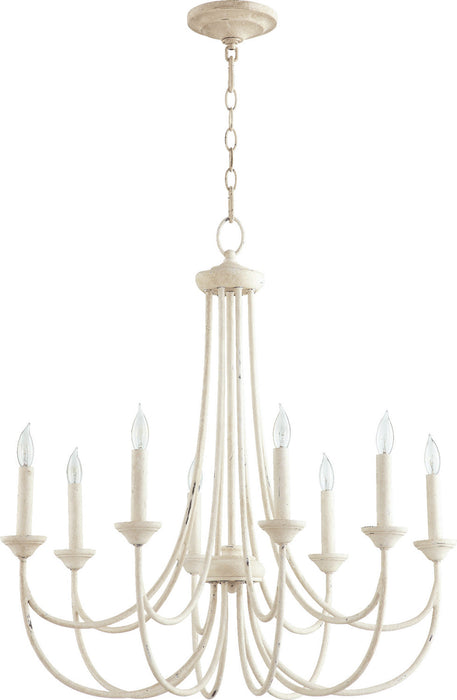 Quorum 6250-8-70 Eight Light Chandelier, Persian White (Open Box - Final Sale)