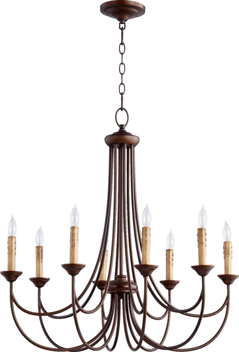 Quorum 6250-8-86 Eight Light Chandelier, Oiled Bronze
