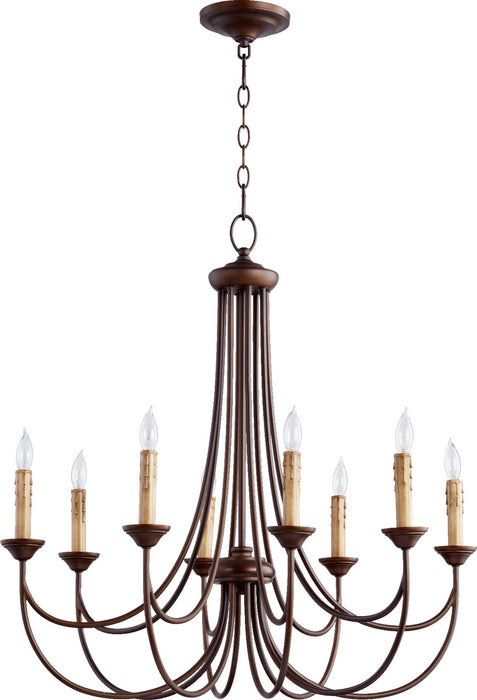 Quorum 6250-8-86 Eight Light Chandelier, Oiled Bronze