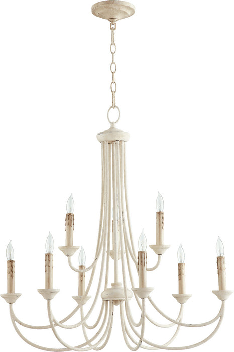 Quorum 6250-9-70 Nine Light Chandelier, Persian White