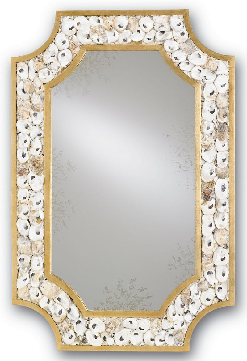 Currey and Company 1090 Mirror, Contemporary Gold Leaf/Natural/Antique Mirror