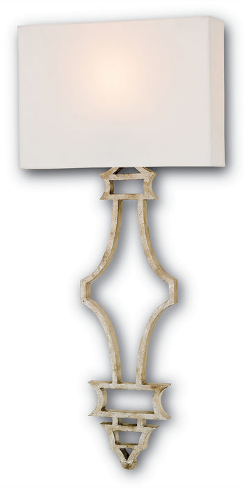 Currey and Company 5173 One Light Wall Sconce, Silver Granello