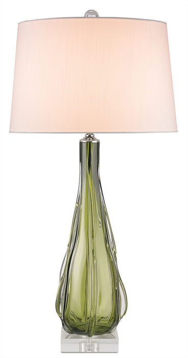 Currey and Company 6674 One Light Table Lamp, Green/Clear