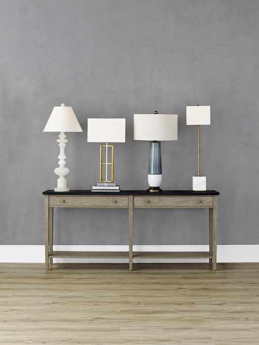 Currey and Company 6975 One Light Table Lamp, Brass/White