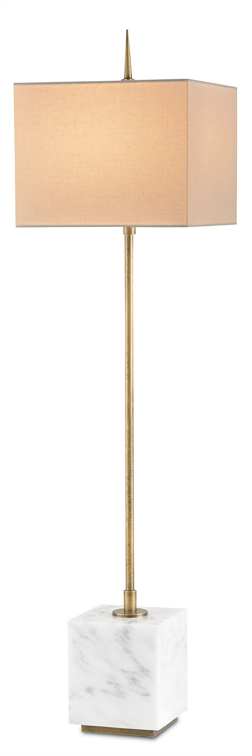 Currey and Company 6975 One Light Table Lamp, Brass/White