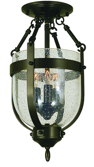 Framburg 1010 MB Three Light Flush / Semi-Flush Mount, Mahogany Bronze
