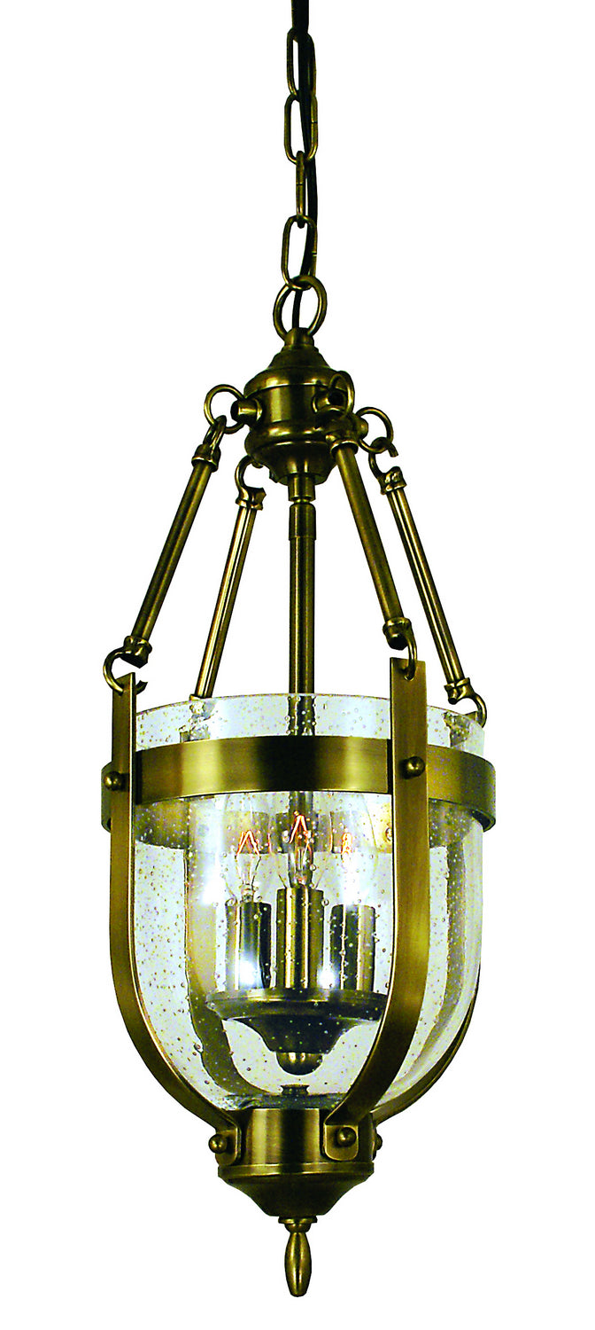 Framburg 1013 AB Three Light Chandelier, Antique Brass