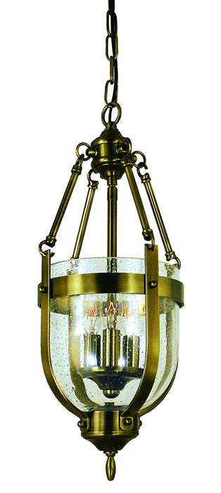 Framburg 1013 AB Three Light Chandelier, Antique Brass