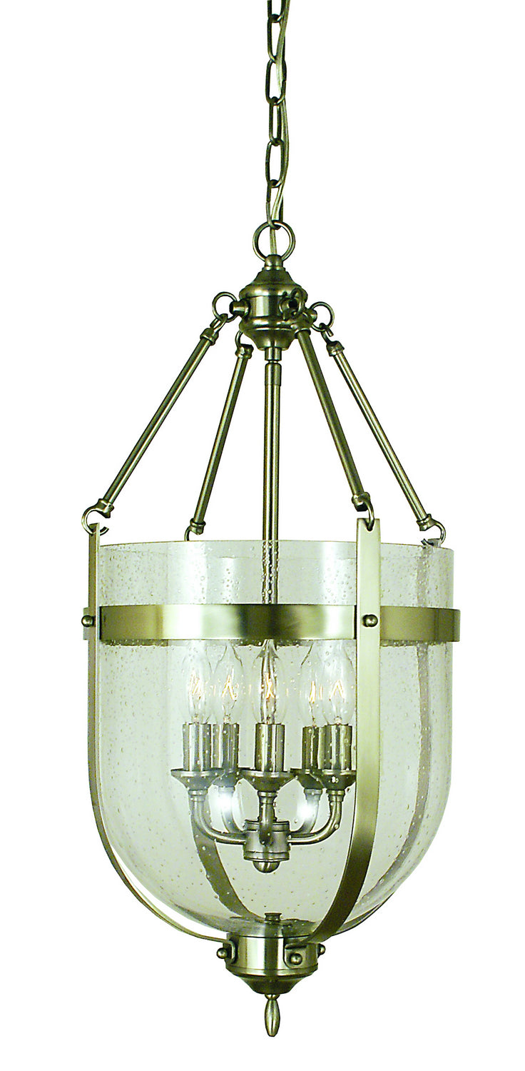 Framburg 1015 BN Five Light Chandelier, Brushed Nickel